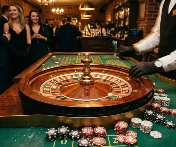 Elegancki stół do ruletki na imprezie GrandPlayParty